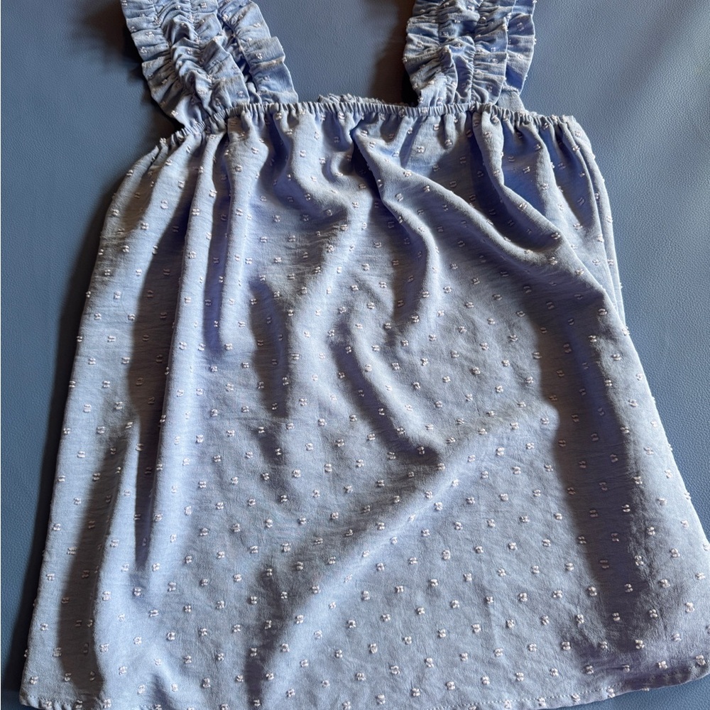 Blue Ruffled Women’s Top